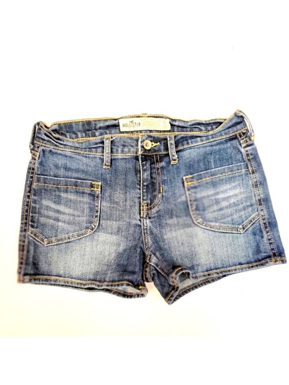 Hollister California Blue Denim Low Rise Stretch Shorts Size 1